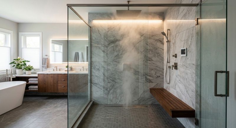 Granite Shower Installation in North Conway, NH